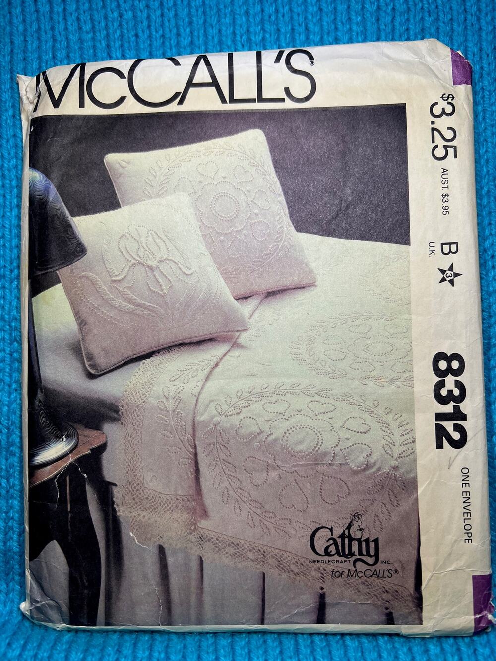 McCalls 8312 Sewing pattern embroidery transfers beadcover table runner